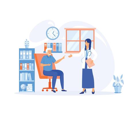 Man in a Medical Consultation with a Geriatrician Doctor Prioritizing Senior Health and Well being.