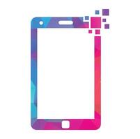 Mobile pixel logo design vector illustration.