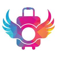 Wings bag travel Creative Logo Design Illustration. vector