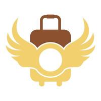 Wings bag travel Creative Logo Design Illustration. vector