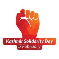 Kashmir Day logo design vector illustration.