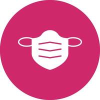 Surgical Mask Glyph Circle Icon vector