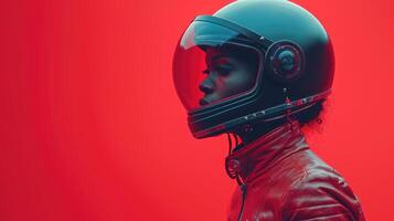 AI generated Cosmic Couture Women Wearing Jackets and Helmets in Space, suitable for magazine covers, wallpapers, websites, and advertisements. photo