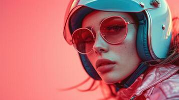 AI generated Jackets and Helmets in Space Women's Futuristic Styles, suitable for magazine covers, wallpapers, websites, and advertisements. photo