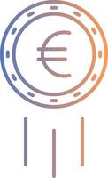 euro firmar línea degradado icono vector