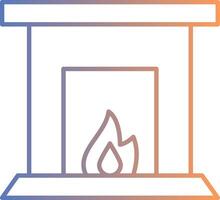 Fireplace Line Gradient Icon vector