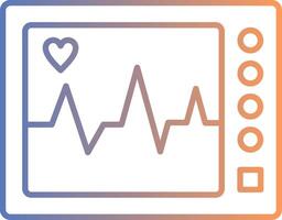 ECG Machine Line Gradient Icon vector