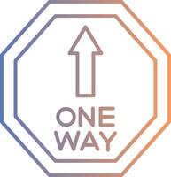 One Way Line Gradient Icon vector