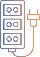 Extension Cord Line Gradient Icon vector