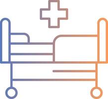 Hospital bed Line Gradient Icon vector