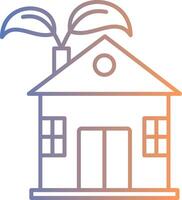 Eco House Line Gradient Icon vector