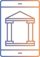 Mobile Banking Line Gradient Icon vector