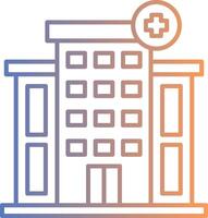 icono de gradiente de línea de hospital vector