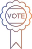Vote Badge Line Gradient Icon vector