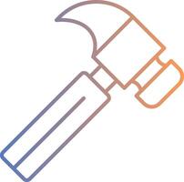 Hammer Line Gradient Icon vector