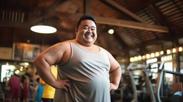 AI generated Wellness and Fitness for Plus Size Asian Man photo