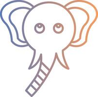 elefante línea degradado icono vector