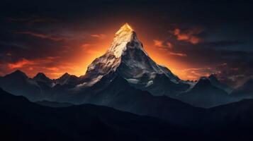 AI generated Majestic Mountain Sunrise photo