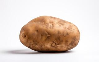AI generated fresh potato isolated on white background photo