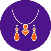 Jewelery Line Filled Circle Icon vector