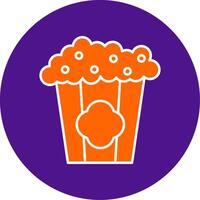 Popcorn Line Filled Circle Icon vector