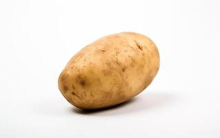 AI generated fresh potato isolated on white background photo