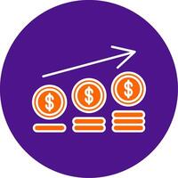 Financial Profit Line Filled Circle Icon vector