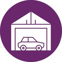 Garage Glyph Circle Icon vector