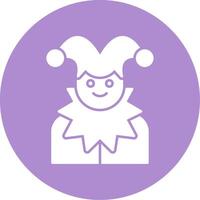 Jester Glyph Circle Icon vector