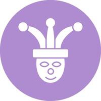 Jester Glyph Circle Icon vector