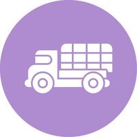 Military Truck Glyph Circle Icon vector