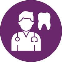 icono de círculo de glifo de dentista vector