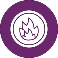 Fire Glyph Circle Icon vector