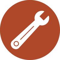 Wrench Glyph Circle Icon vector