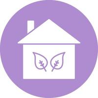 Eco Home Glyph Circle Icon vector