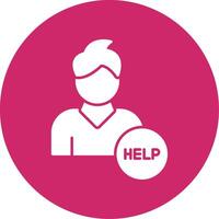 Help Glyph Circle Icon vector