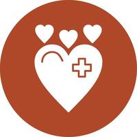 Heart Glyph Circle Icon vector