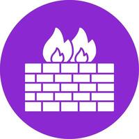 Firewall Glyph Circle Icon vector