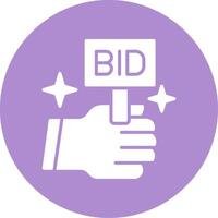 Bid Glyph Circle Icon vector