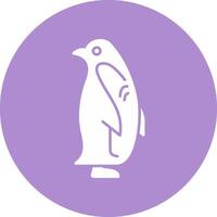 pingüino glifo circulo icono vector