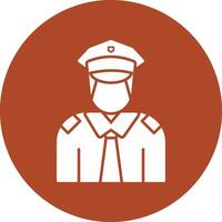Policeman Glyph Circle Icon vector