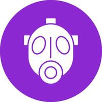 Gas Mask Glyph Circle Icon vector