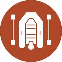 Raft Glyph Circle Icon vector