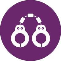 Handcuffs Glyph Circle Icon vector