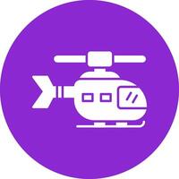 Helicopter Glyph Circle Icon vector