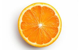 AI generated fresh sliced oranges isolated on white background photo