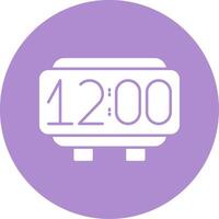Digital Clock Glyph Circle Icon vector