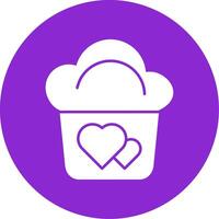 Muffin Glyph Circle Icon vector