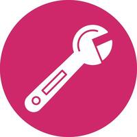 Adjustable Wrench Glyph Circle Icon vector