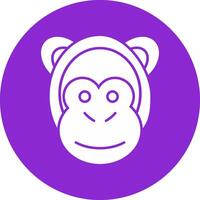 Monkey Glyph Circle Icon vector